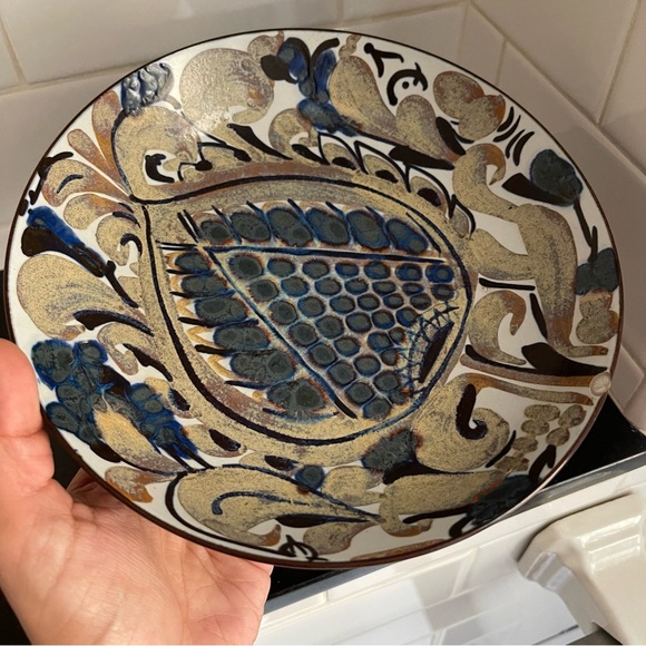 Vintage Tenera earthenware Kari Christensen Aluminia Plate Dish 7.75” Denmark - Picture 3 of 5